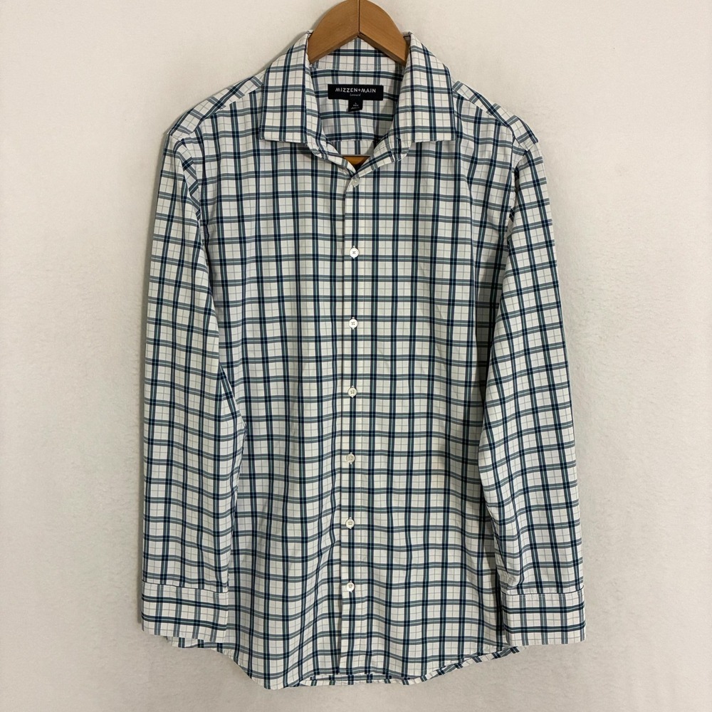 Mizzen + Main Leeward Shirt Mens Size L Trim Performance Plaid Preppy Party